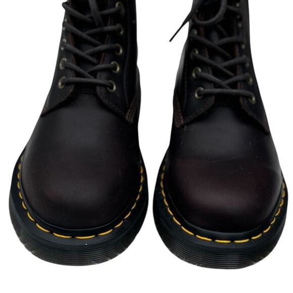 Dr Martens Combat Boot Dark Brown Leather Wintergrip Womens Size 9 Men Size 8 - Picture 9 of 11